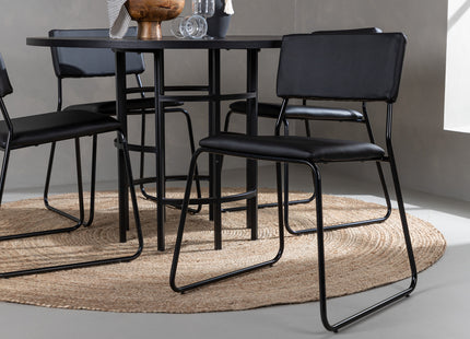 Venture Home & Furniture Fashion Kenth & Copenhagen Matstolar 2-pack Svart + Runda Matbord ⌀115 Svart