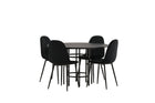 Venture Home & Furniture Fashion Polar & Copenhagen Matstolar 2-pack Svart + Runda Matbord ⌀115 Svart