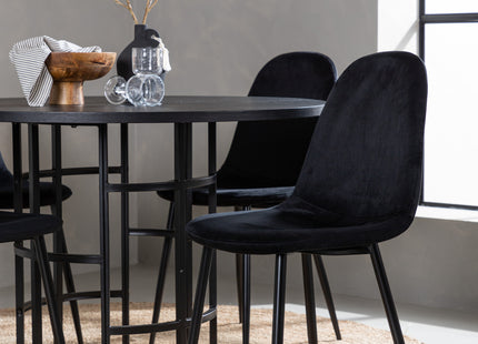 Venture Home & Furniture Fashion Polar & Copenhagen Matstolar 2-pack Svart + Runda Matbord ⌀115 Svart