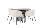 Venture Home & Furniture Fashion Berit & Stone Matstolar Beige + Runda Matbord ⌀120 Mocca