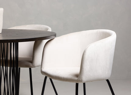 Venture Home & Furniture Fashion Berit & Stone Matstolar Beige + Runda Matbord ⌀120 Mocca