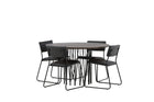 Venture Home & Furniture Fashion Kenth & Stone Matstolar 2-pack Svart + Runda Matbord ⌀120 Mocca