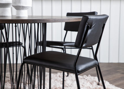 Venture Home & Furniture Fashion Kenth & Stone Matstolar 2-pack Svart + Runda Matbord ⌀120 Mocca