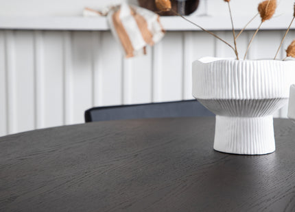 Venture Home & Furniture Fashion Kenth & Stone Matstolar 2-pack Svart + Runda Matbord ⌀120 Mocca