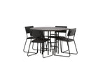 Venture Home & Furniture Fashion Kenth & Copenhagen Matstolar 2-pack Svart + Runda Matbord ⌀115 Mocca