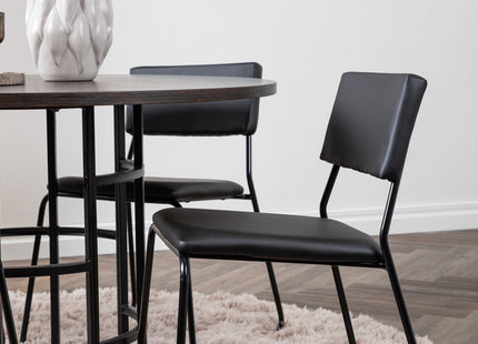 Venture Home & Furniture Fashion Kenth & Copenhagen Matstolar 2-pack Svart + Runda Matbord ⌀115 Mocca