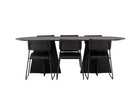 Venture Home Kenth & Bootcut Matstolar 2-pack Svart + Ovala Matbord 230 x 115 Svart