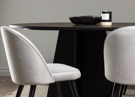 Venture Home Velvet & Bootcut Matstolar 2-pack Grå + Ovala Matbord 230 x 115 Svart