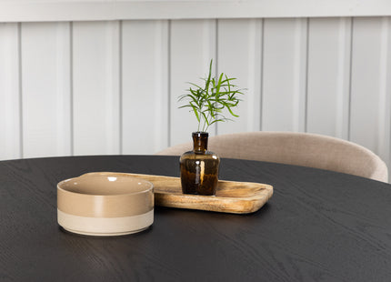 Venture Home Berit & Bootcut Matstolar Beige + Runda Matbord ⌀110 Svart