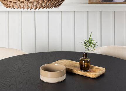 Venture Home Berit & Bootcut Matstolar Beige + Runda Matbord ⌀110 Svart