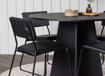 Venture Home Kenth & Bootcut Matstolar 2-pack Svart + Runda Matbord ⌀110 Svart