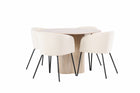 Venture Home Berit & Olivia Matstolar Beige + Runda Matbord ⌀110 Whitewash