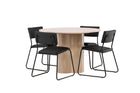 Venture Home Kenth & Olivia Matstolar 2-pack Svart + Runda Matbord ⌀110 Whitewash