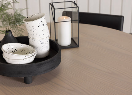 Venture Home Kenth & Olivia Matstolar 2-pack Svart + Runda Matbord ⌀110 Whitewash