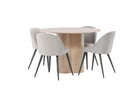 Venture Home Velvet & Olivia Matstolar 2-pack Grå + Runda Matbord ⌀110 Whitewash