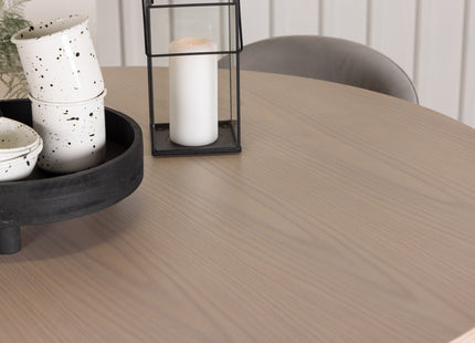 Venture Home Velvet & Olivia Matstolar 2-pack Grå + Runda Matbord ⌀110 Whitewash