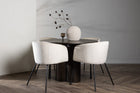 Venture Home Berit & Olivia Matstolar Beige + Runda Matbord ⌀110 Mocca