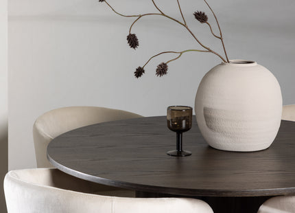 Venture Home Berit & Olivia Matstolar Beige + Runda Matbord ⌀110 Mocca
