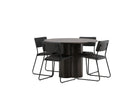 Venture Home Kenth & Olivia Matstolar 2-pack Svart + Runda Matbord ⌀110 Mocca