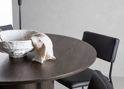 Venture Home Kenth & Olivia Matstolar 2-pack Svart + Runda Matbord ⌀110 Mocca