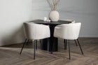 Venture Home Berit & Olivia Matstolar Beige + Runda Matbord ⌀110 Svart