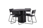 Venture Home Kenth & Olivia Matstolar 2-pack Svart + Runda Matbord ⌀110 Svart