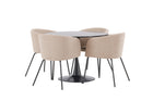 Venture Home Berit & Glade Matstolar Beige + Runda Matbord ⌀100 Svart