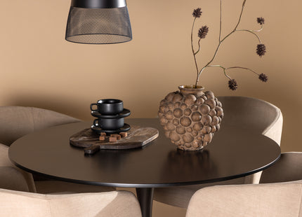 Venture Home Berit & Glade Matstolar Beige + Runda Matbord ⌀100 Svart