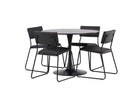 Venture Home Kenth & Glade Matstolar 2-pack Svart + Runda Matbord ⌀100 Svart
