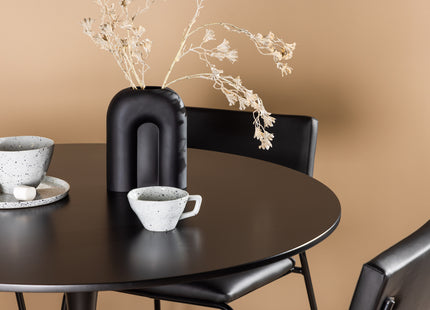 Venture Home Kenth & Glade Matstolar 2-pack Svart + Runda Matbord ⌀100 Svart