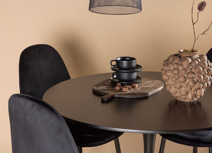 Venture Home Polar & Glade Matstolar 2-pack Svart + Runda Matbord ⌀100 Svart