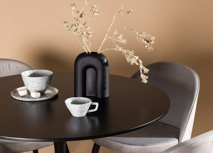Venture Home Velvet & Glade Matstolar 2-pack Grå + Runda Matbord ⌀100 Svart