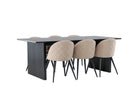 Venture Home Velvet & Vail Matstolar 2-pack Beige + Rektangulära Matbord 200 × 100 Svart