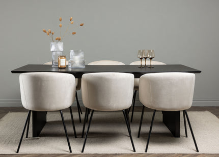 Venture Home Berit & Vail Matstolar Beige + Rektangulära Matbord 200 × 100 Svart