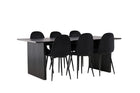 Venture Home Polar & Vail Matstolar 2-pack Svart + Rektangulära Matbord 200 × 100 Svart