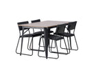 Venture Home Kenth & Tempe Matstolar 2-pack Svart + Rektangulära Matbord 140 x 80 Valnöt