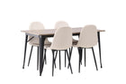 Venture Home Polar & Tempe Matstolar 2-pack Beige + Rektangulära Matbord 140 x 80 Valnöt