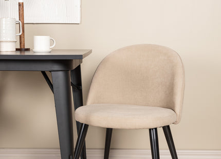 Venture Home Velvet & Tempe Matstolar 2-pack Beige + Rektangulära Matbord 80 x 80 Svart