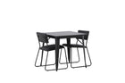 Venture Home Kenth & Tempe Matstolar 2-pack Svart + Rektangulära Matbord 80 x 80 Svart