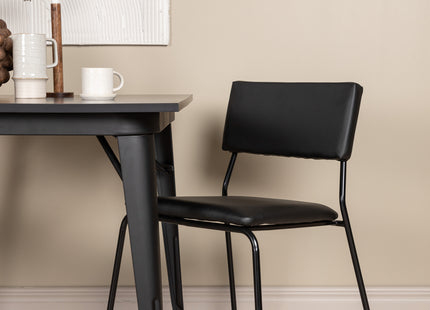 Venture Home Kenth & Tempe Matstolar 2-pack Svart + Rektangulära Matbord 80 x 80 Svart