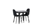 Venture Home Polar & Tempe Matstolar 2-pack Svart + Rektangulära Matbord 80 x 80 Svart