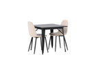 Venture Home Polar & Tempe Matstolar 2-pack Beige + Rektangulära Matbord 80 x 80 Svart