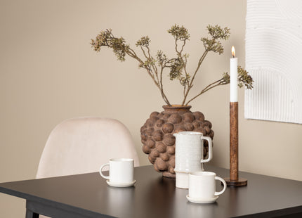 Venture Home Polar & Tempe Matstolar 2-pack Beige + Rektangulära Matbord 80 x 80 Svart