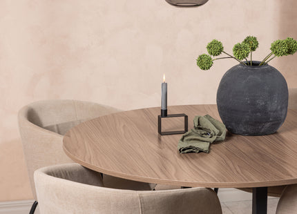 Venture Home Berit & Durango Matstolar Beige + Runda Matbord ⌀120 Valnöt