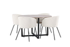 Venture Home Berit & Durango Matstolar Beige + Runda Matbord ⌀120 Valnöt
