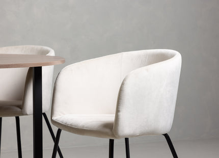 Venture Home Berit & Durango Matstolar Beige + Runda Matbord ⌀120 Valnöt
