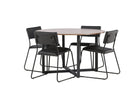 Venture Home Kenth & Durango Matstolar 2-pack Svart + Runda Matbord ⌀120 Valnöt