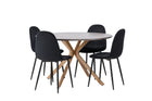 Venture Home Polar & Piazza Matstolar 2-pack Svart + Runda Matbord ⌀120 Grå