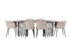 Furniture Fashion Limhamn & Stone Matstolar 2-pack Beige + Ovala Matbord 220 x 100 Mocca