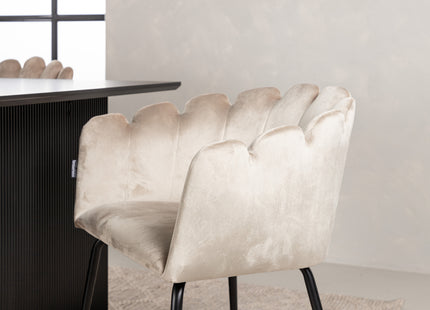 Furniture Fashion & Venture Home Limhamn & Vail Matstolar 2-pack Beige + Rektangulära Matbord 200 × 100 Svart